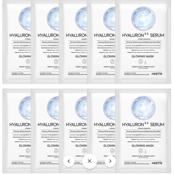 New! 10 Hyaluronic Acid Serum Sheet Masks - Glowing, Hydrating Sheet Mas… - Picture 2 of 9